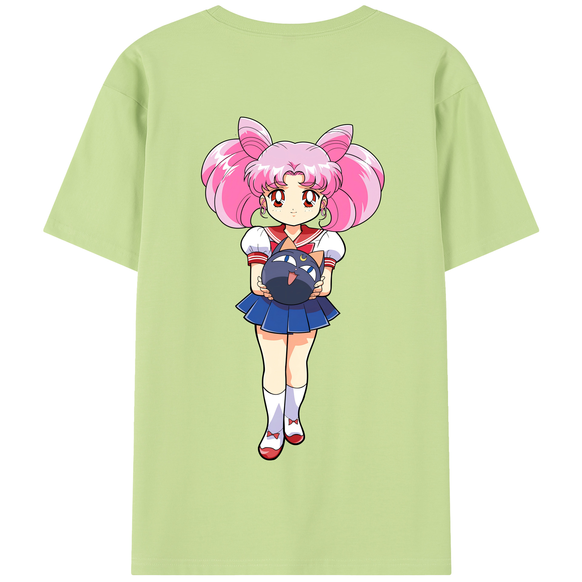 （画像用） 美少女戦士セーラームーン ちびうさ Sailor Moon Chibiusa Tsukino Usagi Small Lady Serenity 綿100％半袖Tシャツ（背面プリント）